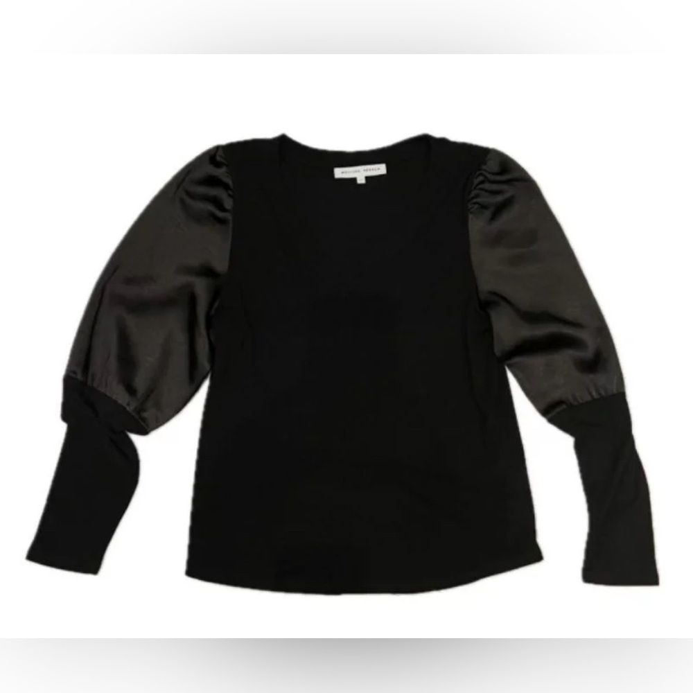 Melissa Nepton
Joana Satin And Rib Blouse Satin Puff Sleeve Black Size XS